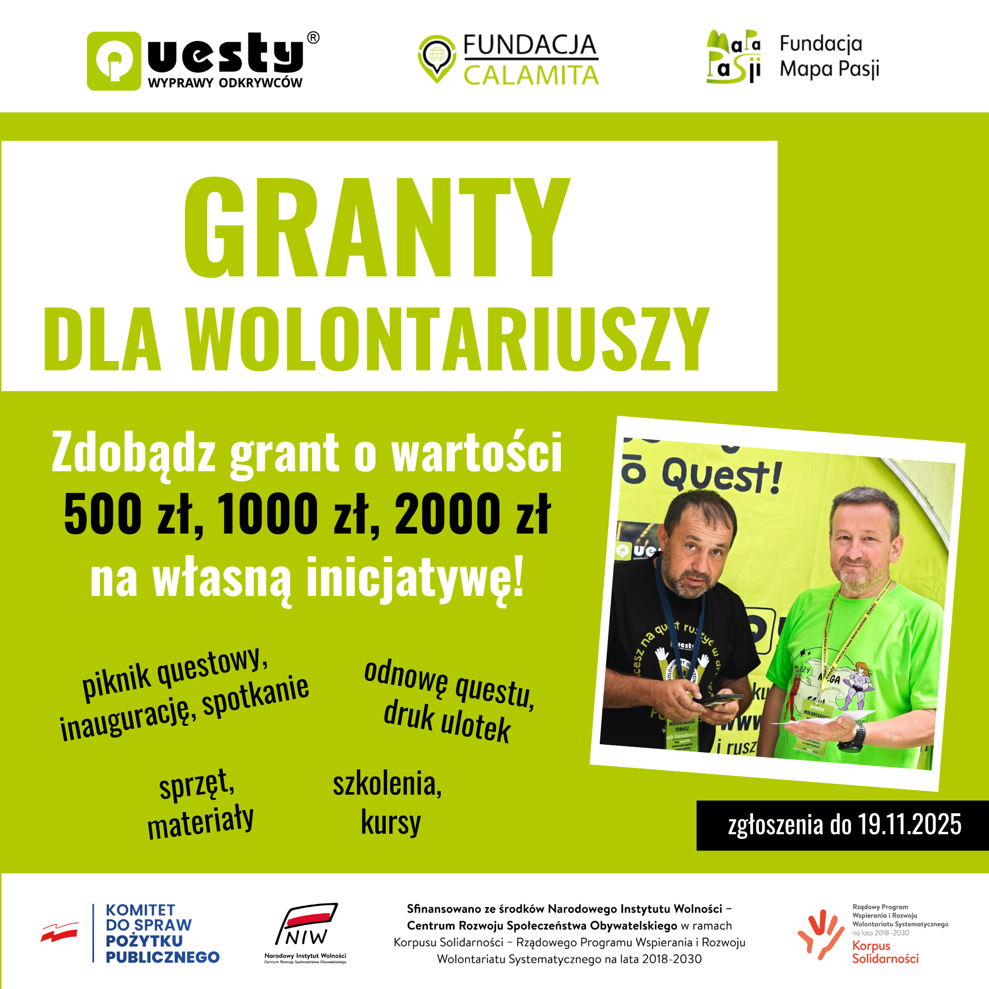 Granty dla wolontariuszy!