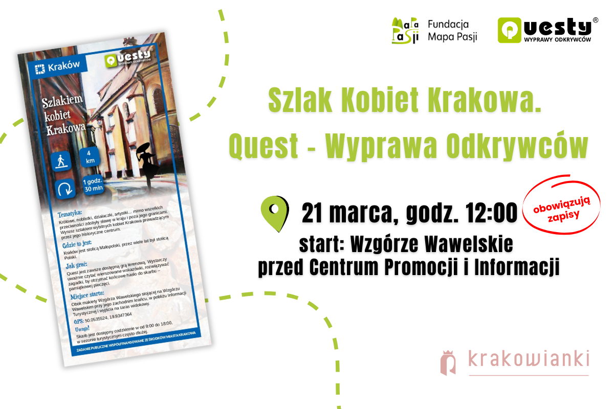 Quest na Szlaku kobiet Krakowa dla nowicjuszy