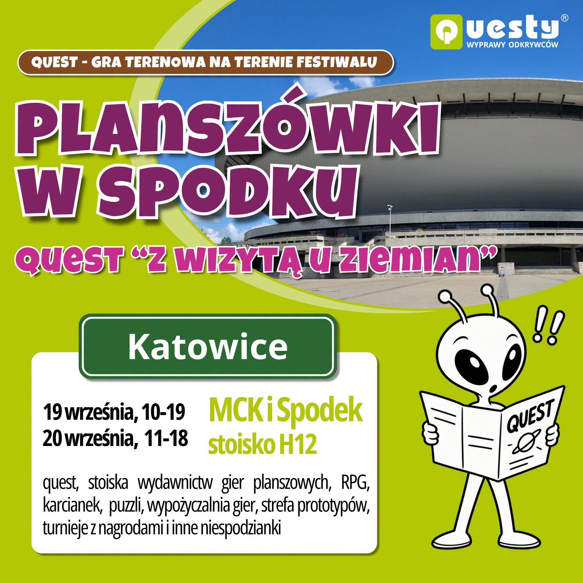 Questy nadlatują. Spotkajmy się na Planszówkach w Spodku